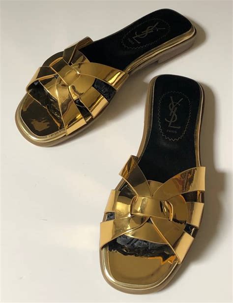 ysl tribute slippers|saint laurent tribute sandals flat.